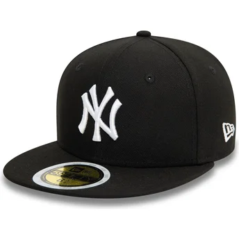 Μαύρο παιδικό καπέλο με επίπεδο γείσο 59FIFTY των New York Yankees MLB της New Era, ρυθμιζόμενο