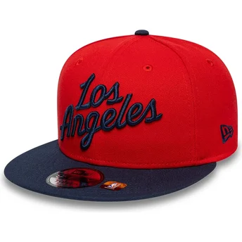 Κόκκινο και Σκούρο Μπλε Φλατ Καπέλο Snapback 9FIFTY Statement των Los Angeles Clippers NBA από την New Era