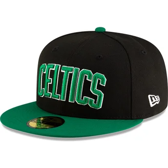 Μαύρο και πράσινο εφαρμοστό καπέλο 59FIFTY Statement των Boston Celtics NBA από την New Era