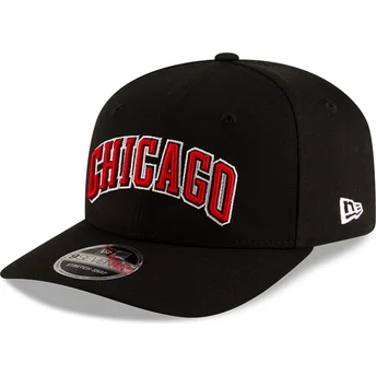 Μαύρο καπέλο snapback 9SEVENTY με καμπύλο γείσο από τους Chicago Bulls του NBA της New Era