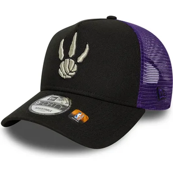 Μαύρο και μοβ trucker καπέλο A Frame Classic των Toronto Raptors NBA από την New Era