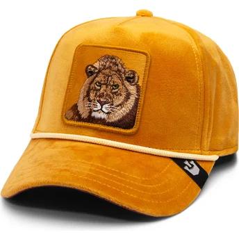 Κίτρινο snapback με καμπύλο γείσο και λιοντάρι Lion Royalty The Farm από την Goorin Bros.