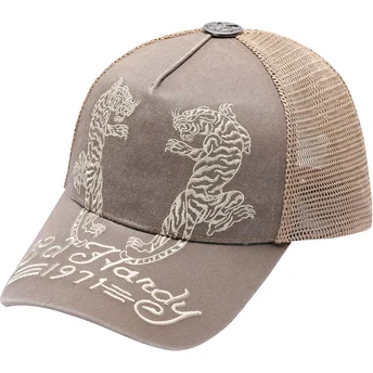 Μπεζ τρακερ καπέλο Desert Tiger του Ed Hardy