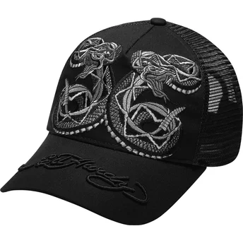 Μαύρο τρακερ καπέλο Duo Black Snake από τον Ed Hardy