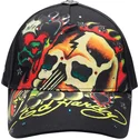 gorra-curva-negra-ajustable-skull-chopper-de-ed-hardy