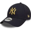 gorra-curva-azul-marino-ajustable-con-logo-dorado-9forty-metallic-de-new-york-yankees-mlb-de-new-era