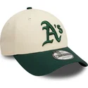 gorra-curva-beige-y-verde-ajustable-9forty-colour-block-de-oakland-athletics-mlb-de-new-era