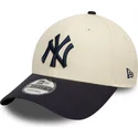 gorra-curva-beige-y-azul-marino-ajustable-9forty-colour-block-de-new-york-yankees-mlb-de-new-era