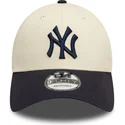 gorra-curva-beige-y-azul-marino-ajustable-9forty-colour-block-de-new-york-yankees-mlb-de-new-era