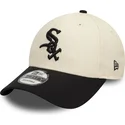 gorra-curva-beige-y-negra-ajustable-9forty-colour-block-de-chicago-white-sox-mlb-de-new-era