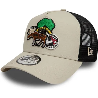 Μπεζ και μαύρο trucker καπέλο 9FORTY A Frame Outdoor Patch από την New Era