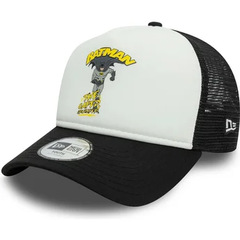 Λευκό και μαύρο παιδικό trucker καπέλο 9FORTY A Frame του Batman DC Comics από τη New Era