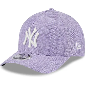 Βιολετή καμπυλωτή καπέλο snapback 9FORTY M-Crown A Frame Cotton Weave των New York Yankees MLB από την New Era