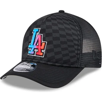 Μαύρο τρακερ καπέλο 9FORTY M-Crown A Frame Gradient Raceway των Los Angeles Dodgers MLB από την New Era