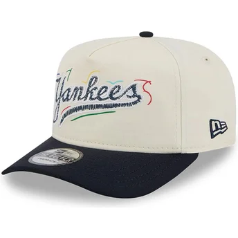 Κυρτό λευκό και μαύρο καπέλο snapback Golfer Team Scribble των New York Yankees MLB από την New Era