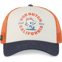 gorra-trucker-beige-naranja-y-azul-crew22-de-von-dutch