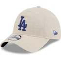 gorra-curva-beige-ajustable-con-logo-azul-9twenty-linen-spring-training-fan-pack-2025-de-los-angeles-dodgers-mlb-de-new-era