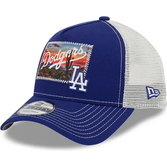 Μπλε και λευκό trucker καπέλο 9FORTY A Frame Patch Spring Training Fan Pack 2025 των Los Angeles Dodgers MLB από την New Era