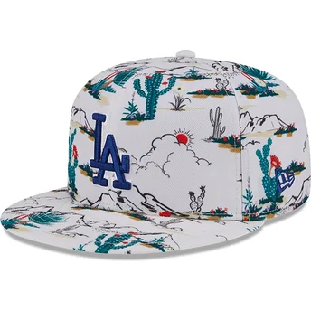 Λευκό Επίπεδο Καπέλο Snapback 9FIFTY Print Spring Training Fan Pack 2025 των Los Angeles Dodgers MLB από την New Era