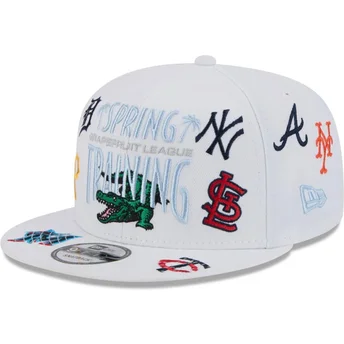 Λευκό επίπεδο καπέλο snapback 9FIFTY Scatter Spring Training Fan Pack 2025 από την MLB Grapefruit League με το λογότυπο της New 