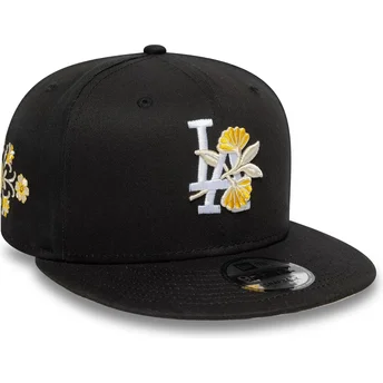 Καπέλο μαύρο επίπεδο snapback 9FIFTY Floral των Los Angeles Dodgers MLB της New Era