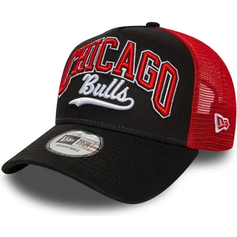 Καπέλο τράκερ μαύρο και κόκκινο E Frame Script των Chicago Bulls NBA από τη New Era