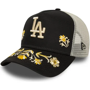 Μαύρο καπέλο trucker A Frame Floral Icon των Los Angeles Dodgers MLB από τη New Era