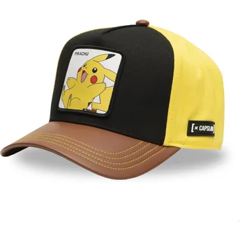 Gorra curva negra, amarilla y marrón snapback Pikachu PMK6 PIK Pokémon de Capslab