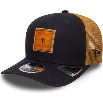 Καπέλο τράκερ μπλε ναυτικό και καφέ 9SEVENTY Stretch Snap Debossed Logo των New York Yankees MLB της New Era