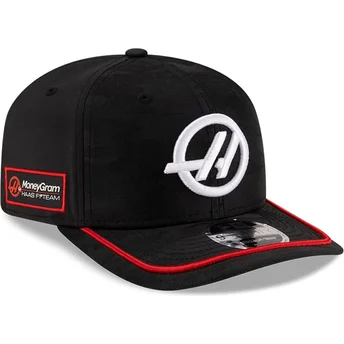 Μαύρο καμπυλωτό καπέλο snapback 9SEVENTY Stretch Snap Camo της ομάδας Haas F1 Formula 1 από τη New Era