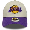 beige-9forty-contrast-patch-los-angeles-lakers-nba-new-era