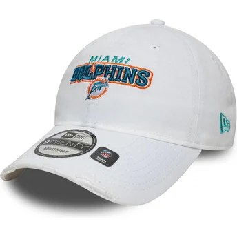 Καπέλο λευκό καμπύλο ρυθμιζόμενο 9TWENTY Washed Distress των Miami Dolphins NFL της New Era