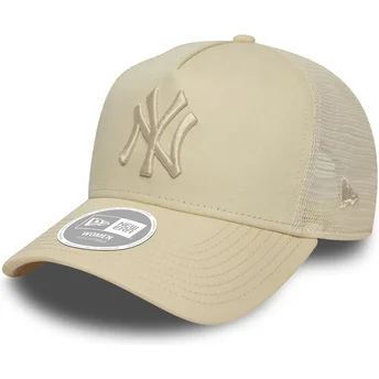 Γυναικείο μπεζ καπέλο trucker A Frame League Essential της ομάδας New York Yankees MLB από την New Era