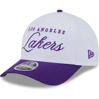 Καπέλο καμπύλης λευκό και βιολετί snapback 9FORTY M-Crown Draft 2025 των Los Angeles Lakers NBA από τη New Era