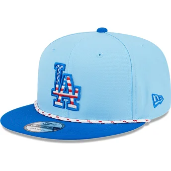 Μπλε επίπεδο καπέλο snapback 9FIFTY 4ης Ιουλίου των Los Angeles Dodgers MLB από την New Era