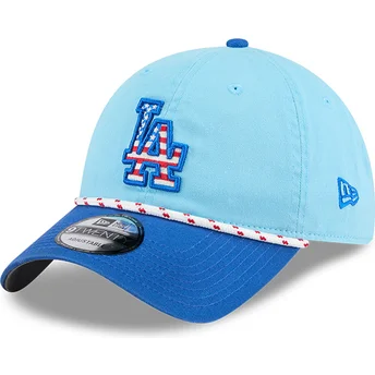 Gorra curva azul ajustable 9TWENTY 4th July de Los Angeles Dodgers MLB de New Era