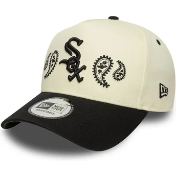 Καπέλο με καμπύλη μπεζ και μαύρο snapback A Frame Paisley των Chicago White Sox MLB της New Era
