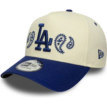 Καπέλο καμπύλο μπεζ και μπλε snapback A Frame Paisley των Los Angeles Dodgers MLB της New Era