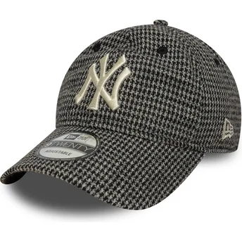 Ρυθμιζόμενο μαύρο καπέλο με κυρτό γείσο 9TWENTY Houndstooth των New York Yankees MLB από τη New Era
