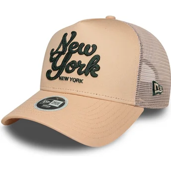 Ροζ γυναικείο καπέλο τύπου trucker A Frame City της Νέας Υόρκης από την New Era