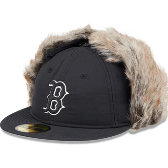 Μαύρο επίπεδο καπέλο 59FIFTY Winter Dog Ear των Boston Red Sox MLB από τη New Era