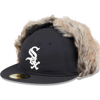 Μαύρο εφαρμοστό καπέλο με ίσιο γείσο 59FIFTY Winter Dog Ear Chicago White Sox MLB της New Era