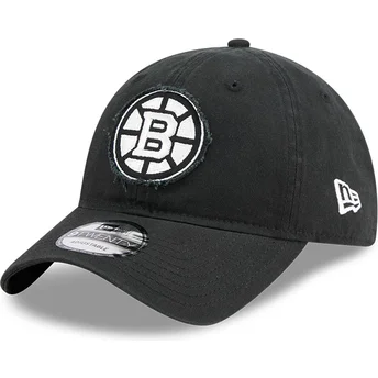 Ρυθμιζόμενο μαύρο καπέλο με καμπύλη 9TWENTY Stamp των Boston Bruins NHL από την New Era