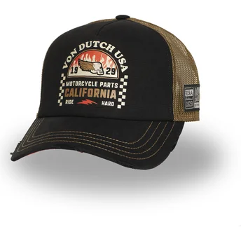 Καπέλο trucker μαύρο και καφέ CREW25 της Von Dutch