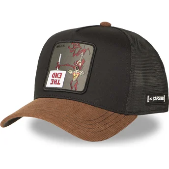 Καπέλο trucker μαύρο και καφέ Coyote LOO12 WI2 Looney Tunes της Capslab