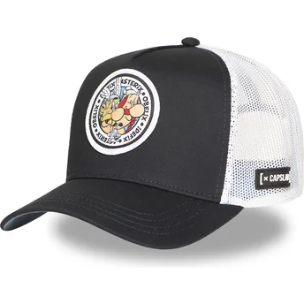 Gorra trucker negra y blanca Astérix, Obélix e Idéfix AST2 CRW Astérix el Galo de Capslab