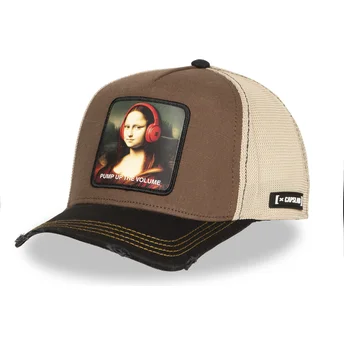 Καφέ και μαύρο καπέλο τράκερ Mona Lisa Pump Up The Volume FAM MON Famous από την Capslab