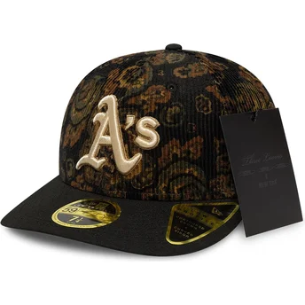 Καπέλο μαύρο καμπύλο προσαρμοσμένο 59FIFTY Low Profile Floral Cord Three Looms Printed Corduroy των Oakland Athletics MLB από τη
