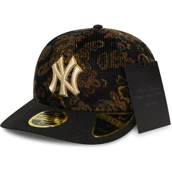 Καπέλο μαύρο καμπύλο προσαρμοσμένο 59FIFTY Low Profile Floral Cord Three Looms Printed Corduroy των New York Yankees MLB από την