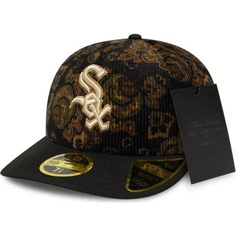 Καπέλο καμπυλωτό μαύρο προσαρμοσμένο 59FIFTY Low Profile Floral Cord Three Looms Printed Corduroy των Chicago White Sox MLB της 